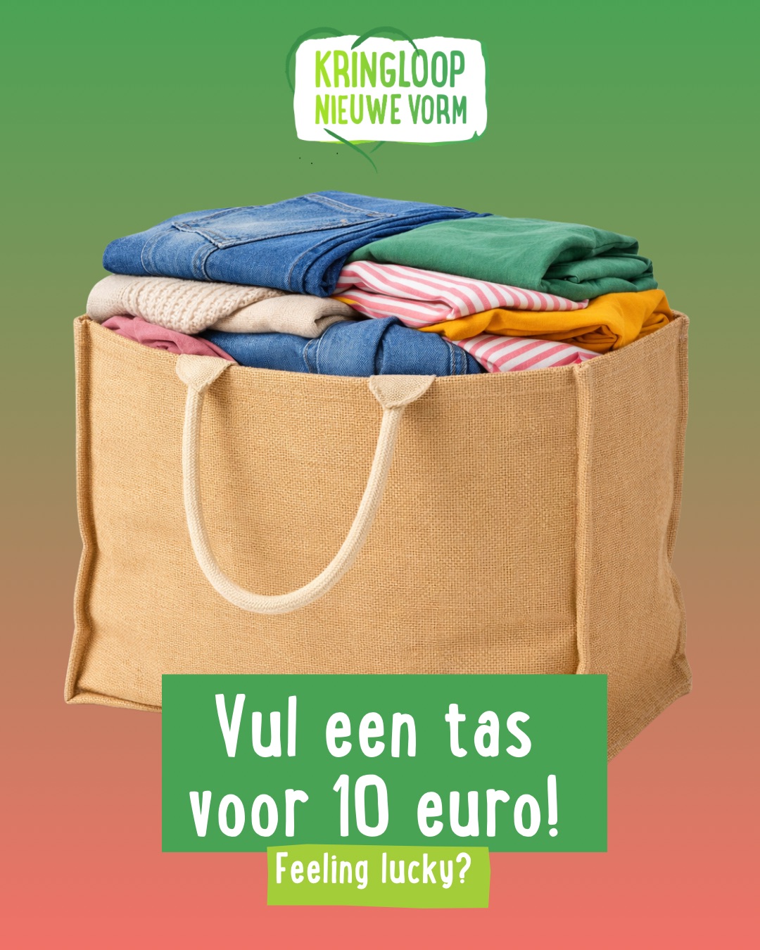 𝗞𝗹𝗲𝗱𝗶𝗻𝗴𝗮𝗰𝘁𝗶𝗲 𝗯𝗶𝗷 𝗞𝗿𝗶𝗻𝗴𝗹𝗼𝗼𝗽 𝗡𝗶𝗲𝘂𝘄𝗲 𝗩𝗼𝗿𝗺!
Van maandag 23 maart t/m zaterdag 28 maart:
👉 Vul een 𝗕𝗶𝗴 𝗦𝗵𝗼𝗽𝗽𝗲𝗿 𝘁𝗮𝘀 met kleding
👉 en betaal 𝟭𝟬 𝗲𝘂𝗿𝗼 per tas
De tas mag tot de rand gevuld worden (niet erbovenuit).
Let op: Niet geldig voor accessoires zoals sokken, schoenen, sjaals en riemen
Je kunt zelf een Big Shopper meenemen, of er één bij ons kopen voor €0,10 (zolang de voorraad strekt).
Kom lekker snuffelen en stel je eigen tas samen! 👕👗
#KringloopNieuweVorm #Kledingactie #BigShopper #Tweedehands #DuurzaamShoppen #Nieuwegein