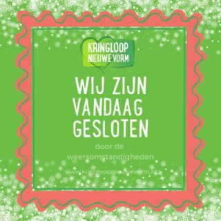 โน๏ธ ๐๐ฒ๐น๐ฎ๐ป๐ด๐ฟ๐ถ๐ท๐ธ๐ฒ ๐บ๐ฒ๐ฑ๐ฒ๐ฑ๐ฒ๐น๐ถ๐ป๐ด
In verband met de weersomstandigheden blijft๐๐ฟ๐ถ๐ป๐ด๐น๐ผ๐ผ๐ฝ ๐ก๐ถ๐ฒ๐๐๐ฒ ๐ฉ๐ผ๐ฟ๐บ vandaag de hele dag ๐ด๐ฒ๐๐น๐ผ๐๐ฒ๐ป.
We houden jullie via onze socials op de hoogte. ๐
#Nieuwegein #KringloopNieuweVorm #sneeuw